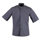 Southside Band Collar Chefs Jacket Charcoal Size